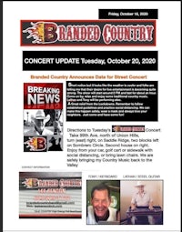 branded country concert update tuesday, october 20, 2020